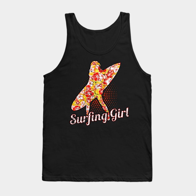 Surfing Girl Tank Top by Mila46